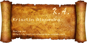 Krisztin Alexandra névjegykártya